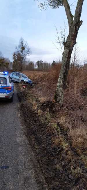 miejsce zdarzenia drogowego na trasie Wojtkowo - Kanie Iławeckie