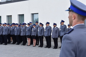 policjanci w czasie uroczystego Apelu z okazji Święta Policji w KPP w Bartoszycach