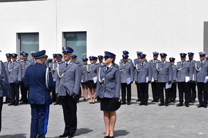 policjanci w czasie uroczystego Apelu z okazji Święta Policji w KPP w Bartoszycach