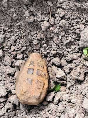 granat odnaleziony w Romankowie