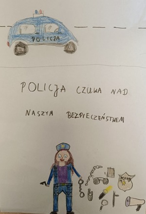 rysunki i laurki od dzieci dla policjantów