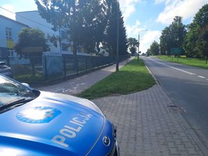 policjanci w czasie działań Bezpieczna droga do szkoły