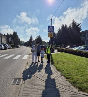 policjanci w czasie działań Bezpieczna droga do szkoły